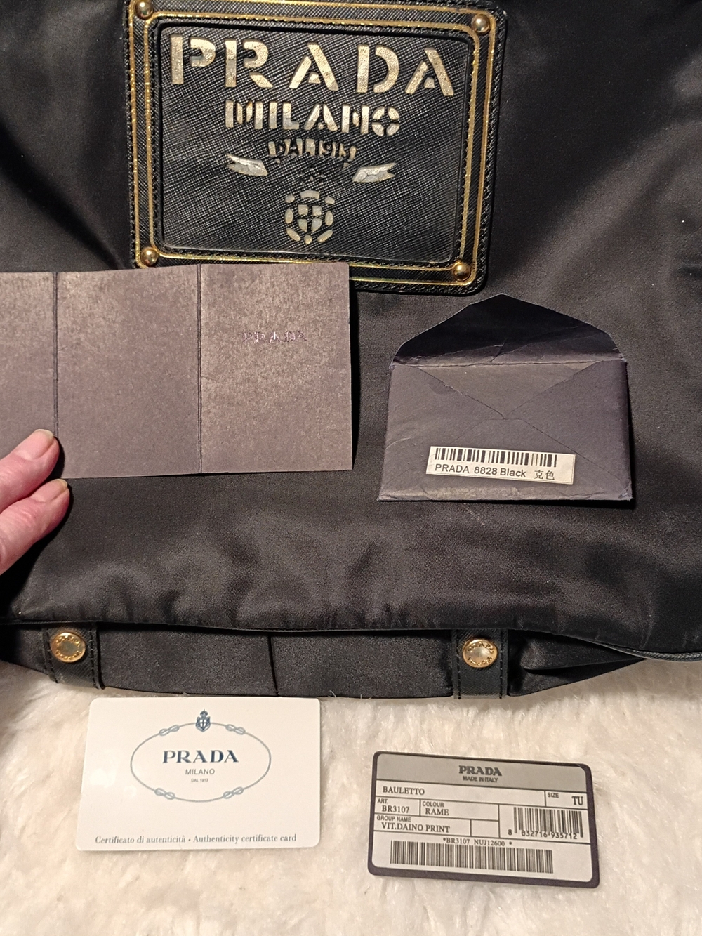 Prada Black Nylon Shoulder Bag with Gold Hardware - Picture 4 of 16